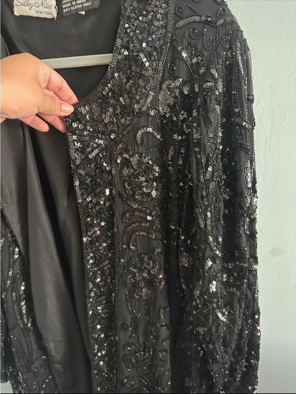 Vintage Black Sequin Women's Skirt